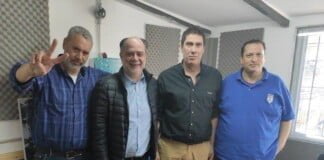 El gran pase: Carlos Barragán, Luciano Galende, Hernán Brienza y Luis Alberto Quevedo. 06/08/2019