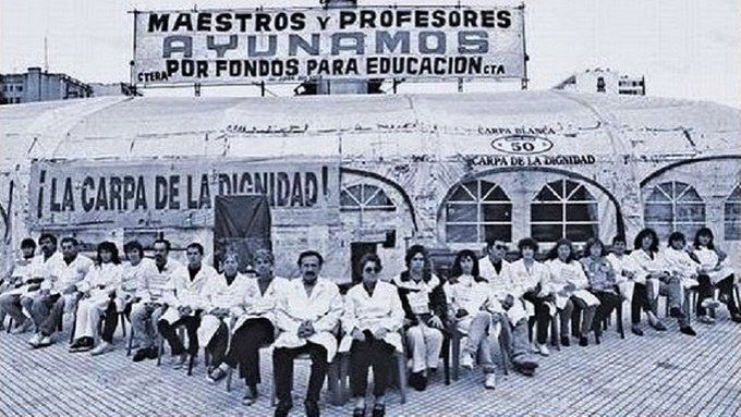 Carpa docente en el menemismo