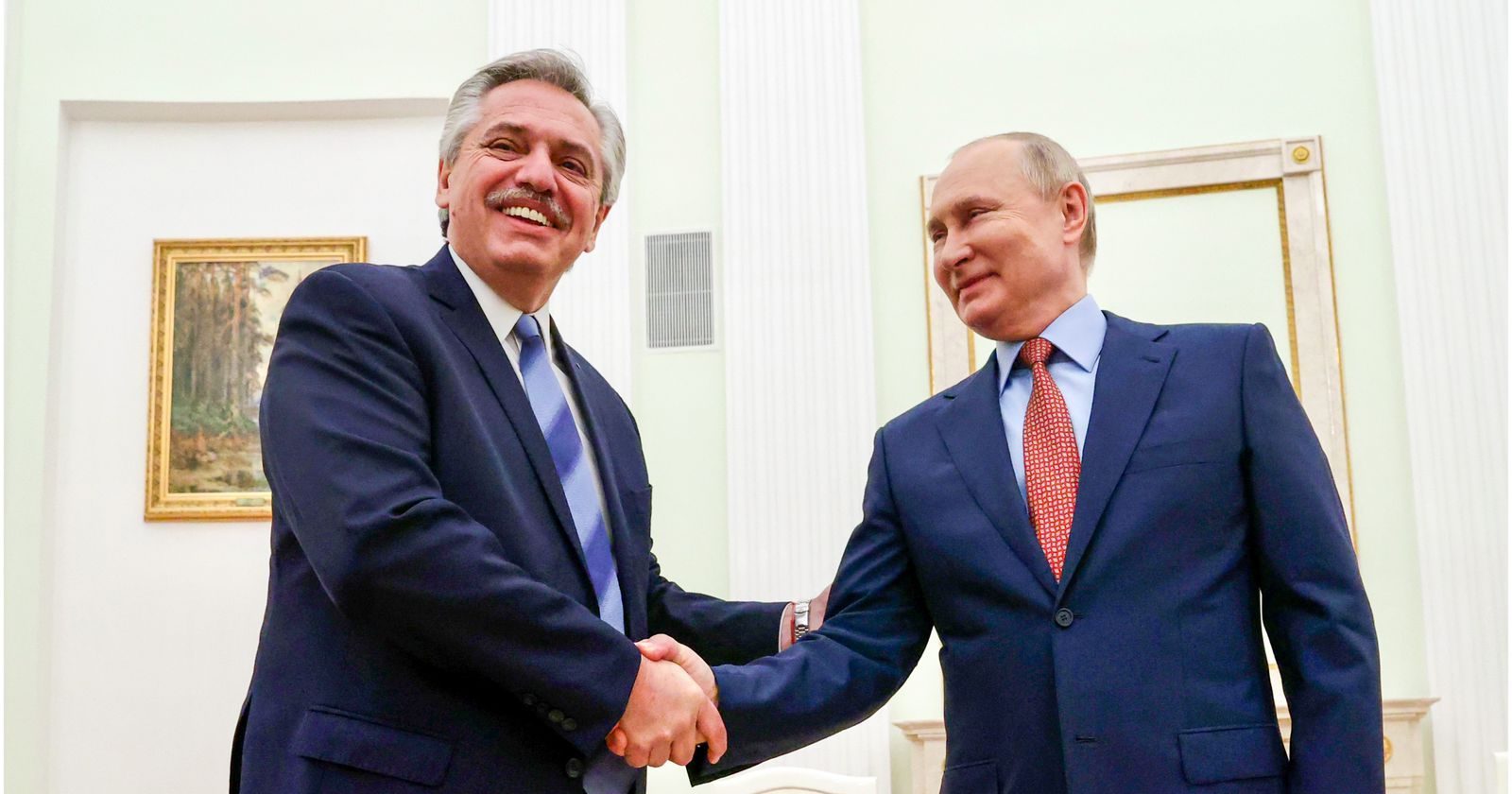 El presidente Alberto Fernández y su par, Vladímir Putin