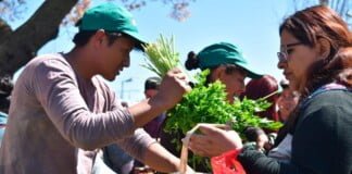 La Unión de Trabajadores de la Tierra realiza un ‘feriazo’ frente al predio de La Rural
