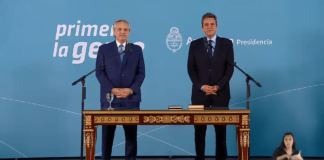 Alberto Fernández le tomó juramento a Massa Alberto Fernández Sergio Massa Economía