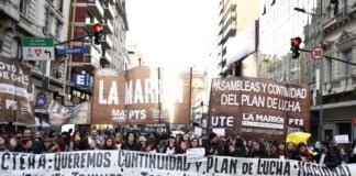 Docentes realizan un paro nacional masivo contra la criminalización de la protesta y reclamos salariales