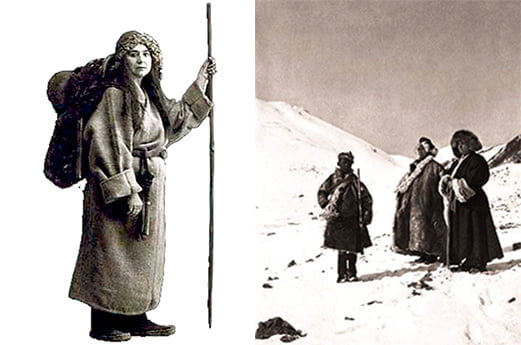 Alexandra David-Néel en Lhasa, 1924 (izquierda) - Expedición David Néel,1924 (derecha)