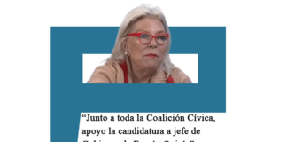 Elisa Carrió: «Junto a toda la Coalición Cívica, apoyo incondicionalmente la candidatura a jefe de Gobierno de Fernán Quirós»
