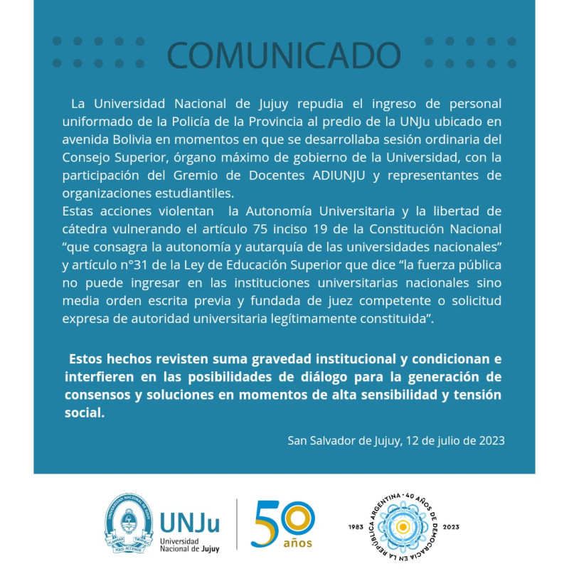 Comunicado UNJu