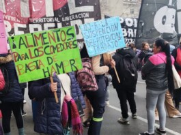 El Frente de Lucha Piquetero protesta en reclamo de asistencia alimentaria