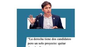 Axel Kicillof: «La derecha tiene dos candidatos pero un solo proyecto: quitar derechos»