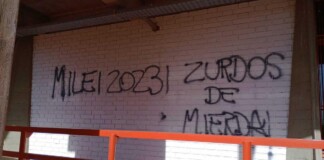 Vandalizaron la Universidad Nacional de Cuyo con amenazas y pintadas a favor de Milei Milei