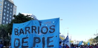 Protesta de Somos Barrios de Pie frente a la Quinta de Olivos Barrios de Pie