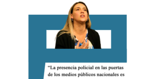 Carla Gaudensi expresó su preocupación por la presencia policial en los medios públicos: «atenta contra la libertad de expresión»