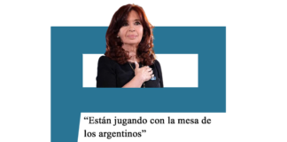 CFK: «Están jugando con la mesa de los argentinos» Cristina