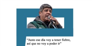 Pablo Moyano: «Justo ese día voy a tener fiebre así que no voy a poder ir» Moyano