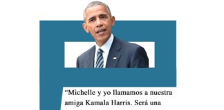 Obama: «Michelle y yo llamamos a nuestra amiga Kamala Harris. Será una fantástica presidenta y que tiene todo nuestro apoyo» Obama