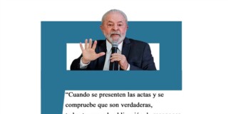 Lula Da Silva: «Cuando se presenten las actas y se compruebe que son verdaderas, todos tenemos la obligación de reconocer el resultado electoral en Venezuela»