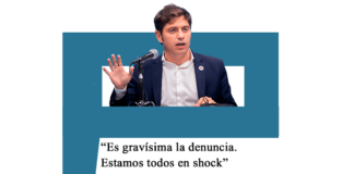 Axel Kicillof: «Es gravísima la denuncia. Estamos todos en shock»