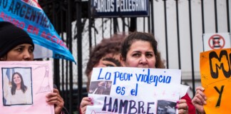 Organizaciones sociales marcharon para alertar el desabastecimiento de alimentos en los comedores populares