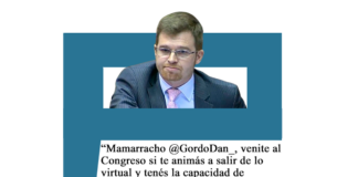 Nicolás Massot: «Mamarracho @GordoDan_, venite al Congreso si te animás a salir de lo virtual y tenés la capacidad de sostener un argumento»