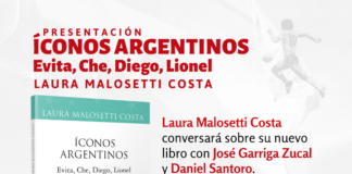 Se presenta el libro «Íconos argentinos. Evita, Che, Diego, Lionel», de Laura Malosetti Costa